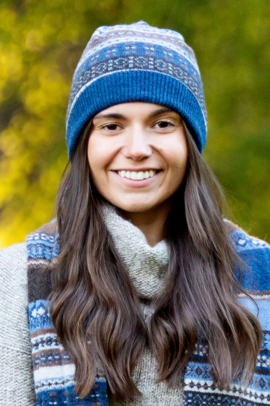 Clyde Fair isle beanie hat - Blue - Image 2