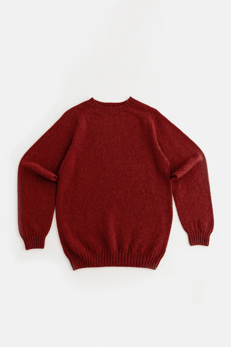 Mens Seamless Saddle Shoulder Shetland Jumper - Blaze red - Image 5
