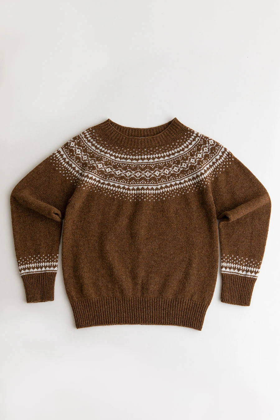 Womens Aviemore Yoke Fair Isle Jumper - brown - Image 7