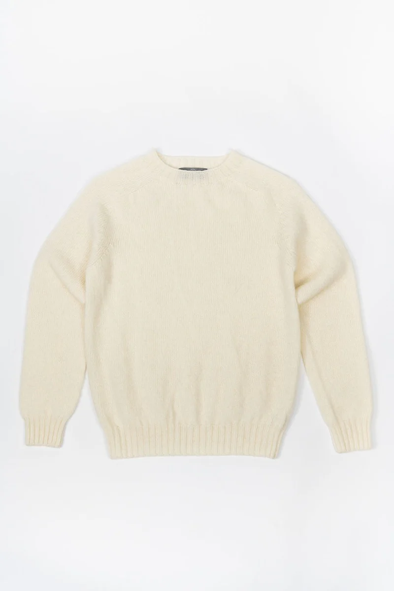 Womens Seamless Saddle Shoulder Shetland Jumper - Winter White - Image 6